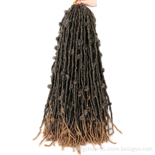 2021 Fashionable 24inches wigs fiber crochet hair female butterfly curly braid African dirty braid Butterfly locs hair extension
